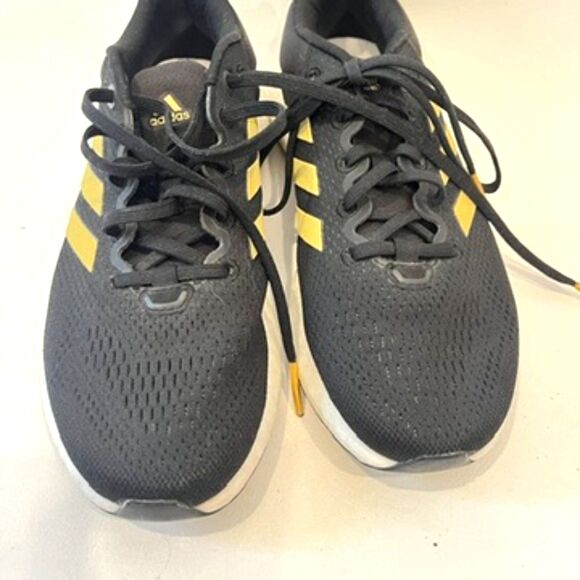 Adidas Black Gold Sneakers Pureboost 21 Size 7 Running Fabric Lace Up - Picture 9 of 9